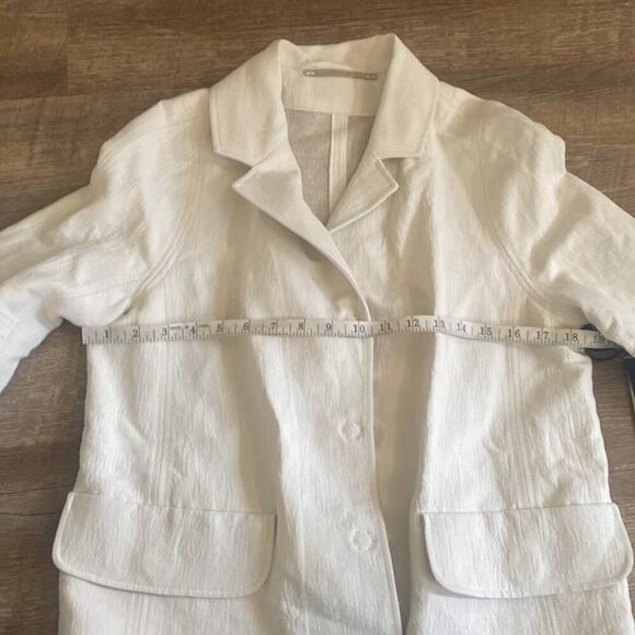 NWT Annette Gortz Luxury Women's Cream Colored Linen Jacket Size Small - Picture 2 of 7